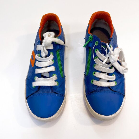 Geox Kids Blue/Orange Sneakers, Size 3.5 - Picture 2 of 7